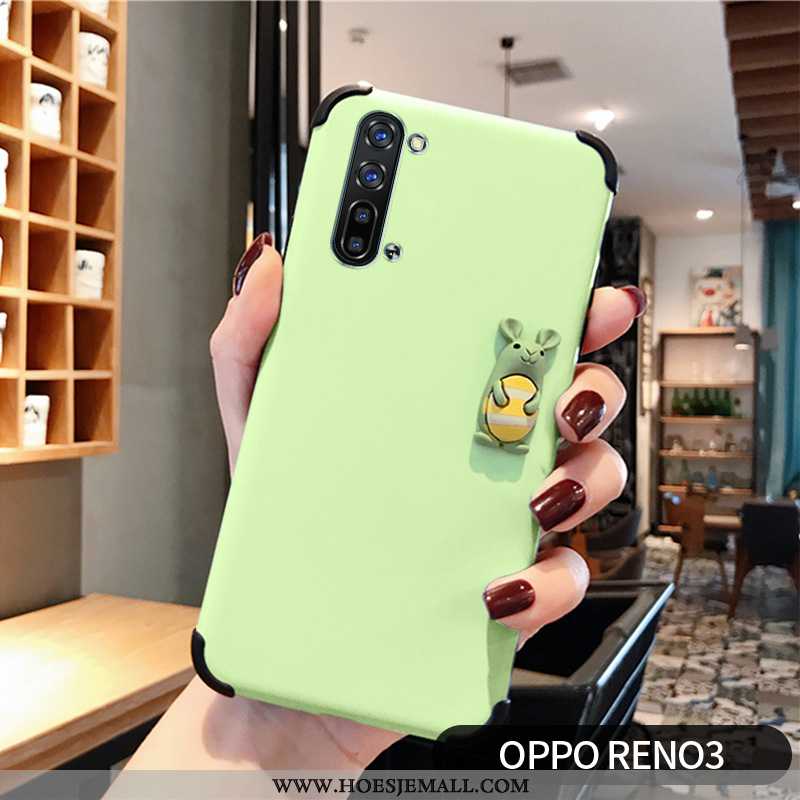 Hoes Oppo Reno 3 Spotprent Patroon Bescherming Blauw Rat Lovers Nieuw Blauwe