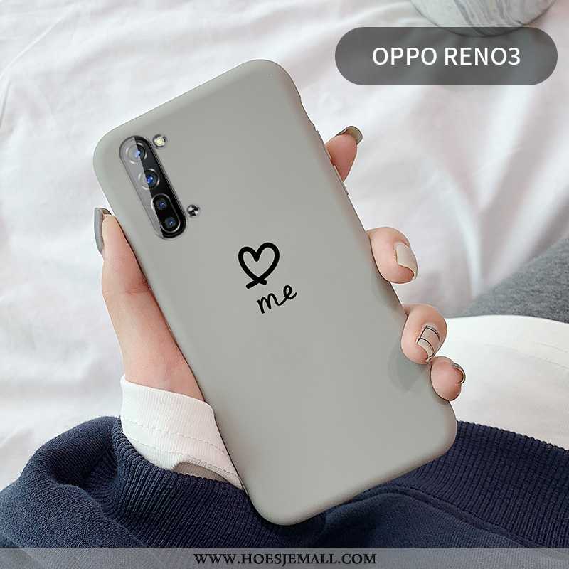 Hoesje Oppo Reno 3 Persoonlijk Scheppend Grijs Lovers Liefde Mobiele Telefoon Siliconen