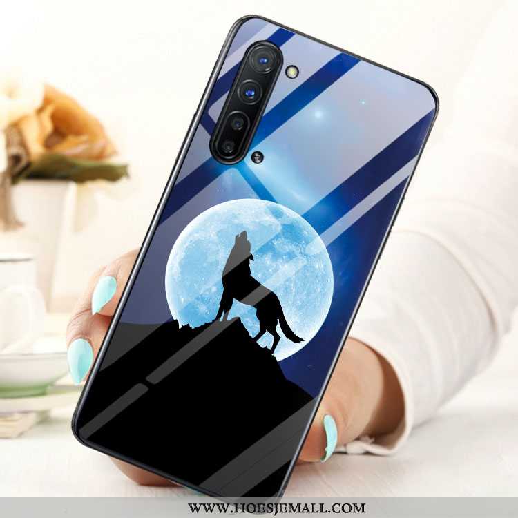 Hoesje Oppo Reno 3 Glas Hoes Mobiele Telefoon Blauw Blauwe