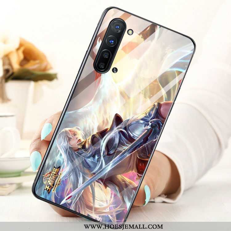 Hoesje Oppo Reno 3 Glas Hoes Mobiele Telefoon Blauw Blauwe