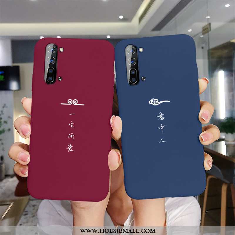 Hoesje Oppo Reno 3 Trend Siliconen Lovers Anti-fall Blauw All Inclusive Persoonlijk Blauwe