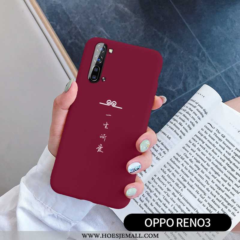 Hoesje Oppo Reno 3 Trend Siliconen Lovers Anti-fall Blauw All Inclusive Persoonlijk Blauwe