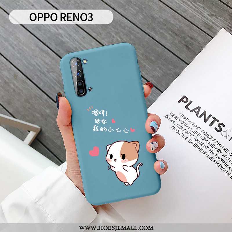 Hoesje Oppo Reno 3 Bescherming Schrobben Persoonlijk Spotprent Roze Scheppend Hoes