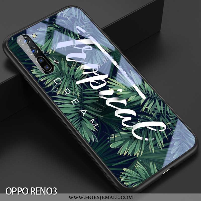 Hoes Oppo Reno 3 Scheppend Siliconen Eenvoudige Net Red Vers Groen Glas