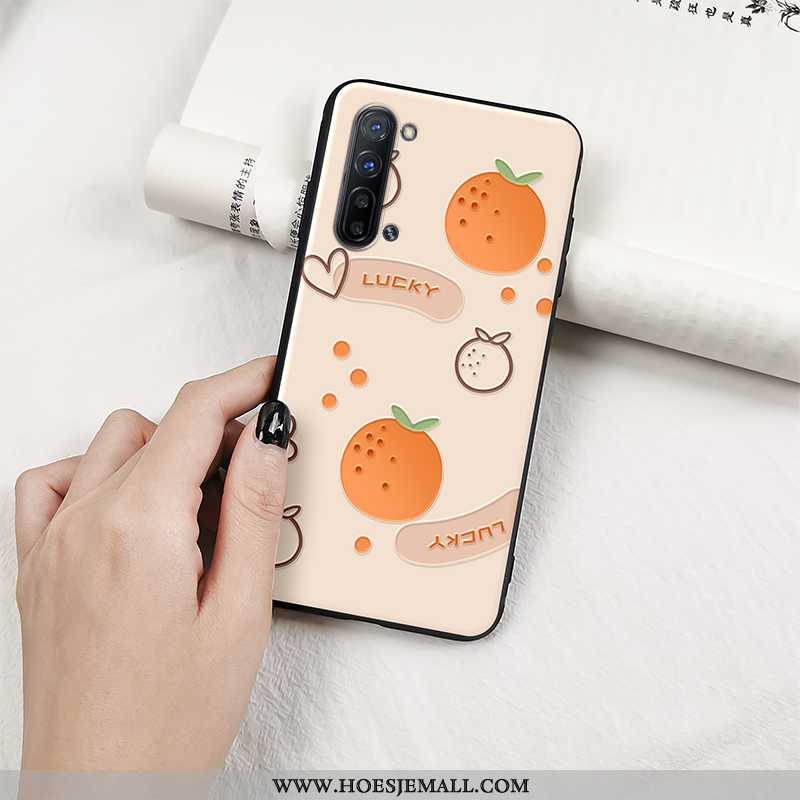 Hoes Oppo Reno 3 Siliconen Bescherming Hoesje Fruit Zacht Trend Reliëf Groen