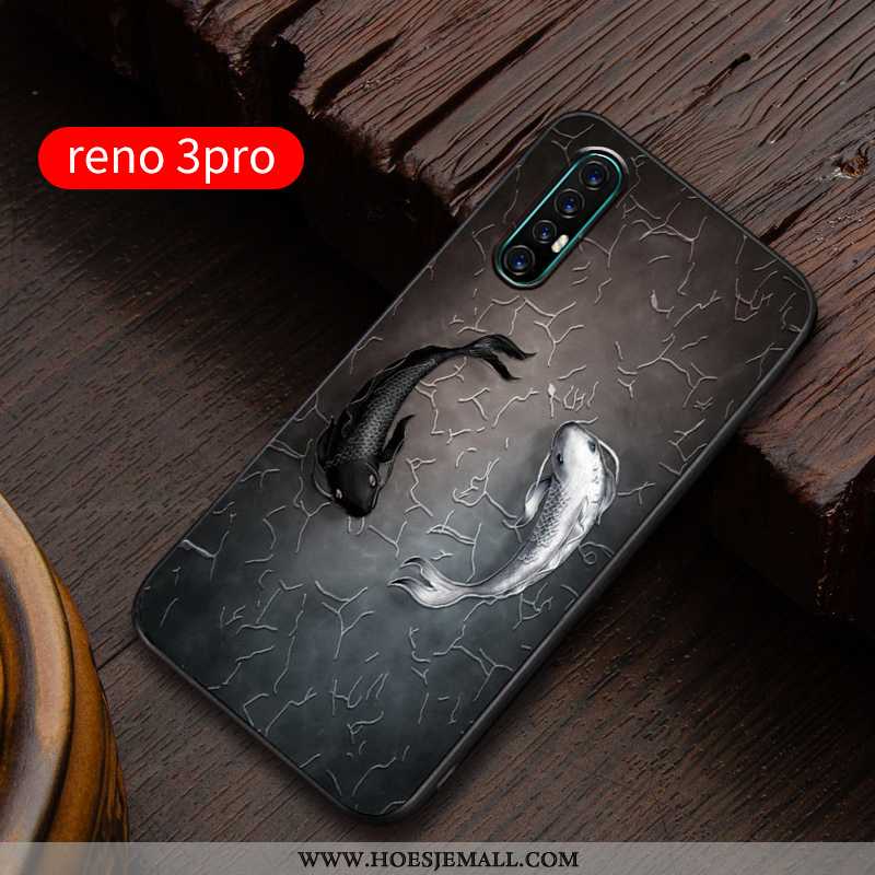 Hoesje Oppo Reno 3 Pro Super Dun Siliconen All Inclusive Reliëf Persoonlijk Scheppend Blauwe