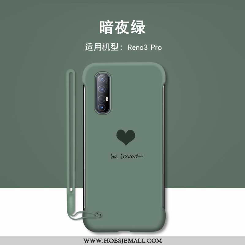 Hoes Oppo Reno 3 Pro Bescherming Persoonlijk Mobiele Telefoon Hard Omlijsting Anti-fall Liefde Groen