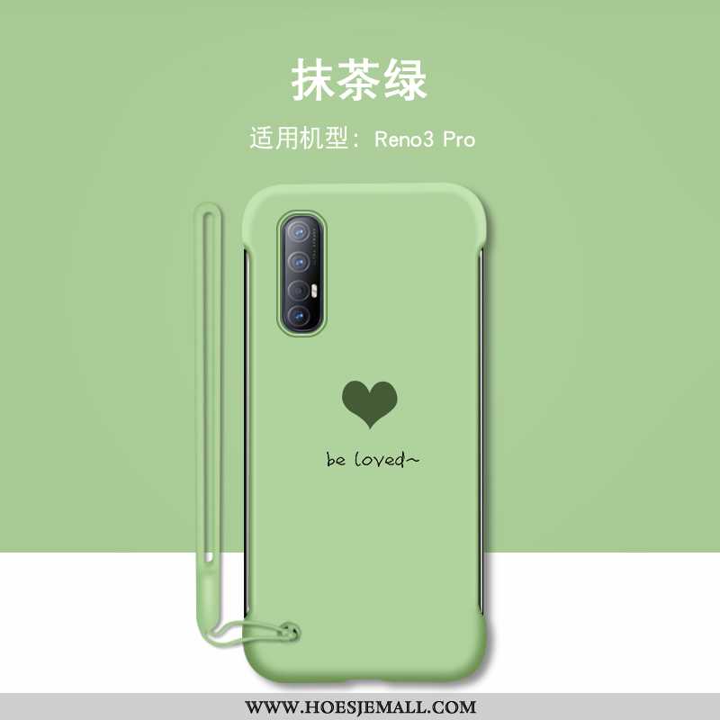 Hoes Oppo Reno 3 Pro Bescherming Persoonlijk Mobiele Telefoon Hard Omlijsting Anti-fall Liefde Groen