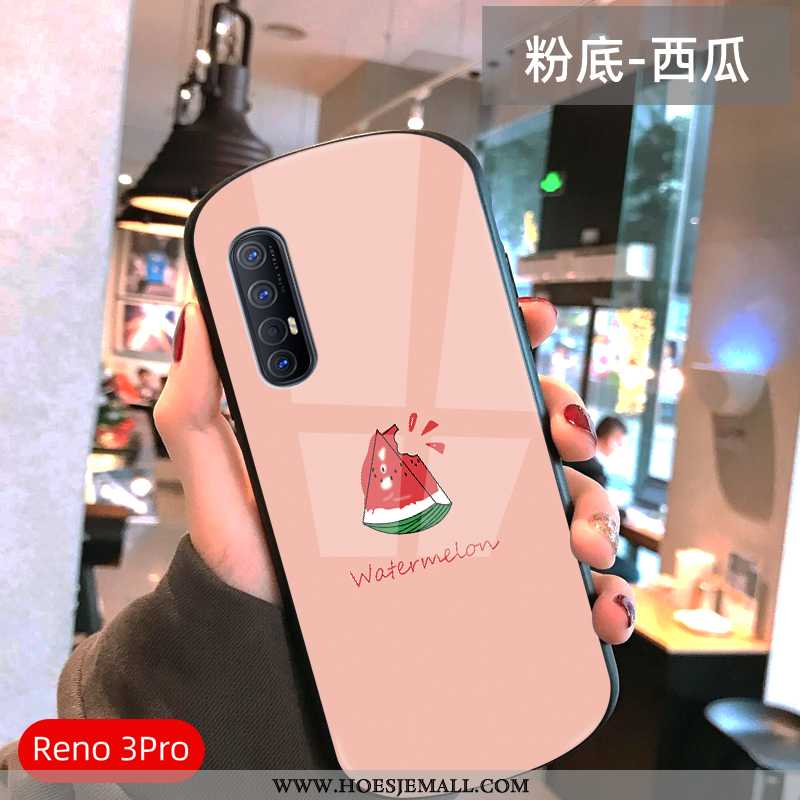 Hoes Oppo Reno 3 Pro Dun Bescherming Groen Glas Mini Spiegel Vers