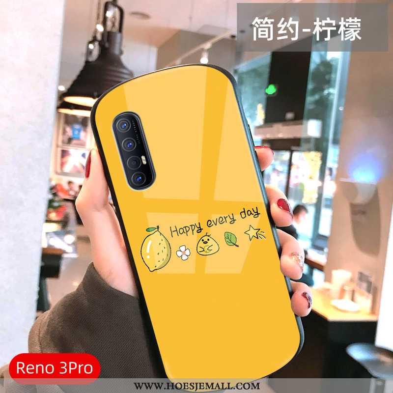 Hoes Oppo Reno 3 Pro Dun Bescherming Groen Glas Mini Spiegel Vers