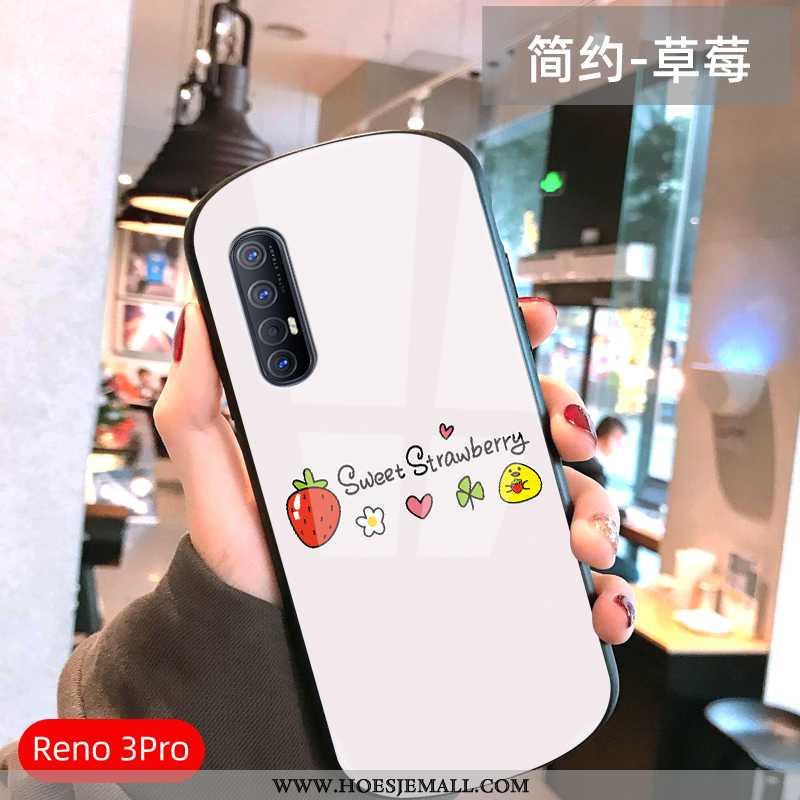 Hoes Oppo Reno 3 Pro Dun Bescherming Groen Glas Mini Spiegel Vers