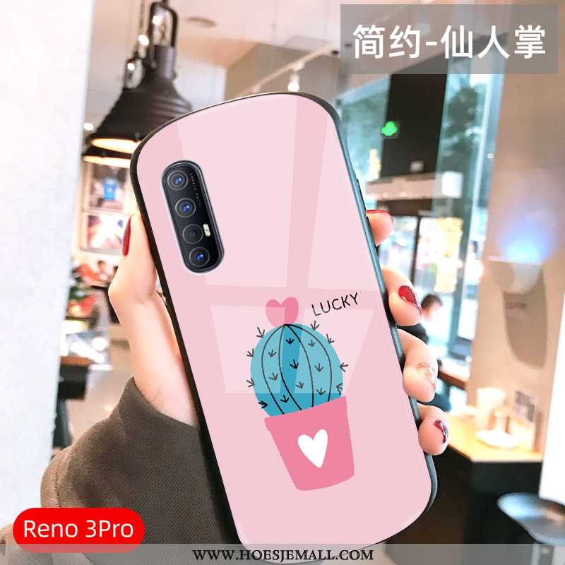 Hoes Oppo Reno 3 Pro Dun Bescherming Groen Glas Mini Spiegel Vers