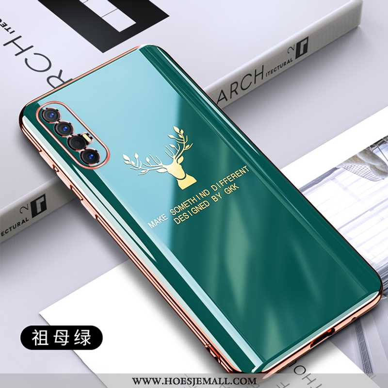 Hoes Oppo Reno 3 Pro Trend Super Anti-fall Plating Pu Mode Siliconen Grijs