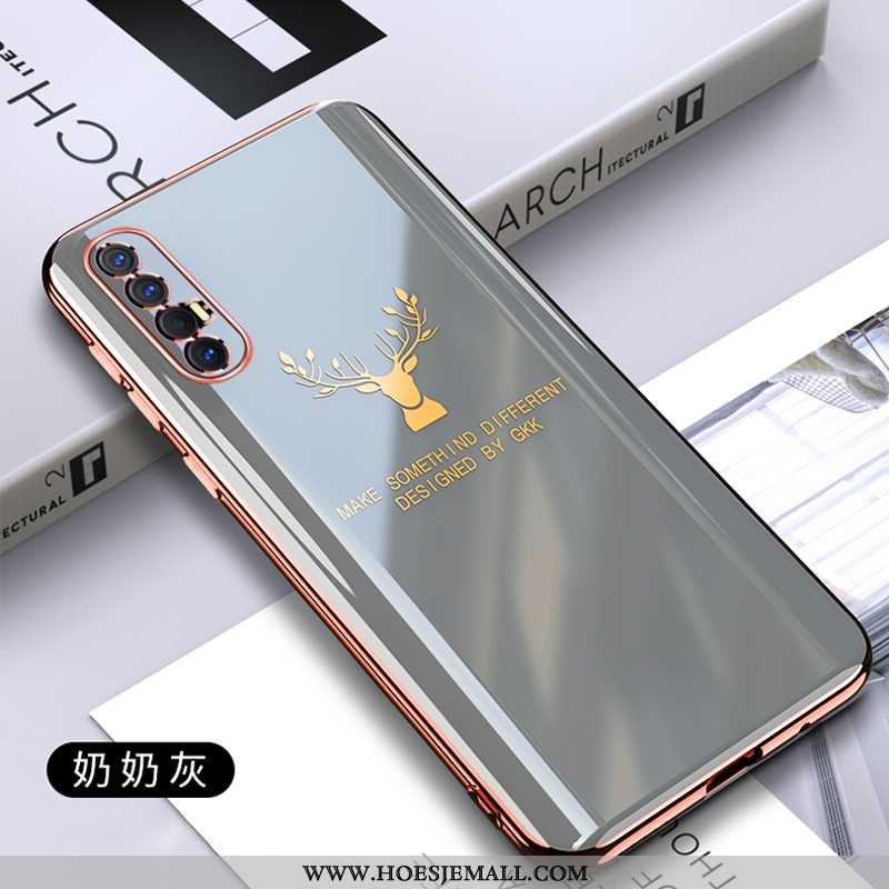 Hoes Oppo Reno 3 Pro Trend Super Anti-fall Plating Pu Mode Siliconen Grijs