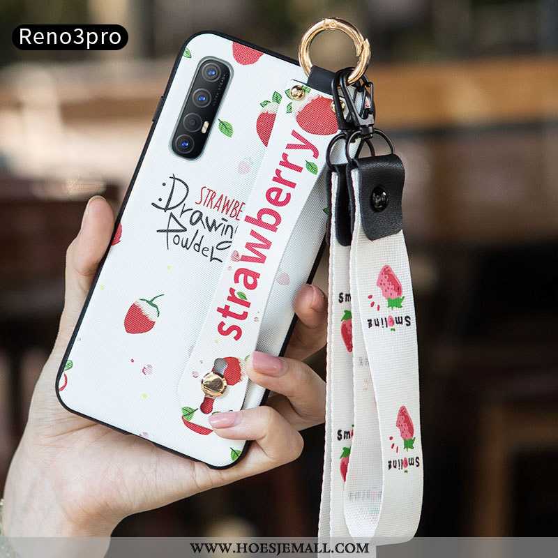 Hoesje Oppo Reno 3 Pro Trend Siliconen Hoes Anti-fall Mobiele Telefoon Scheppend Witte