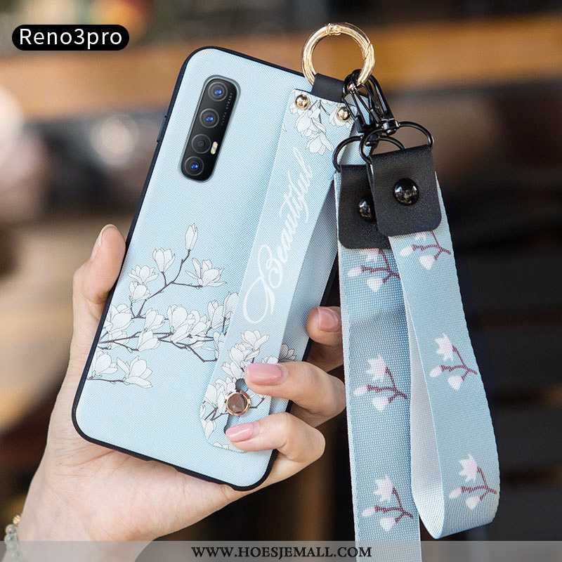 Hoesje Oppo Reno 3 Pro Trend Siliconen Hoes Anti-fall Mobiele Telefoon Scheppend Witte