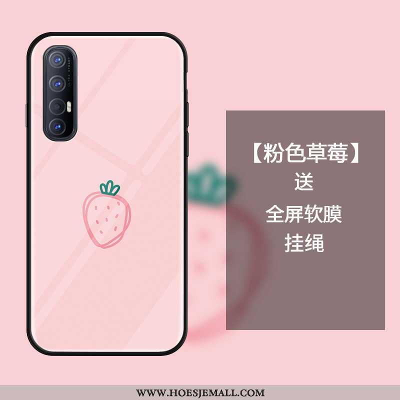 Hoesje Oppo Reno 3 Pro Bescherming Glas All Inclusive Hoes Aardbei Roze