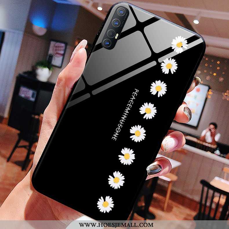 Hoes Oppo Reno 3 Pro Super Dun Mobiele Telefoon Persoonlijk Anti-fall Scheppend Madeliefjes Zwarte