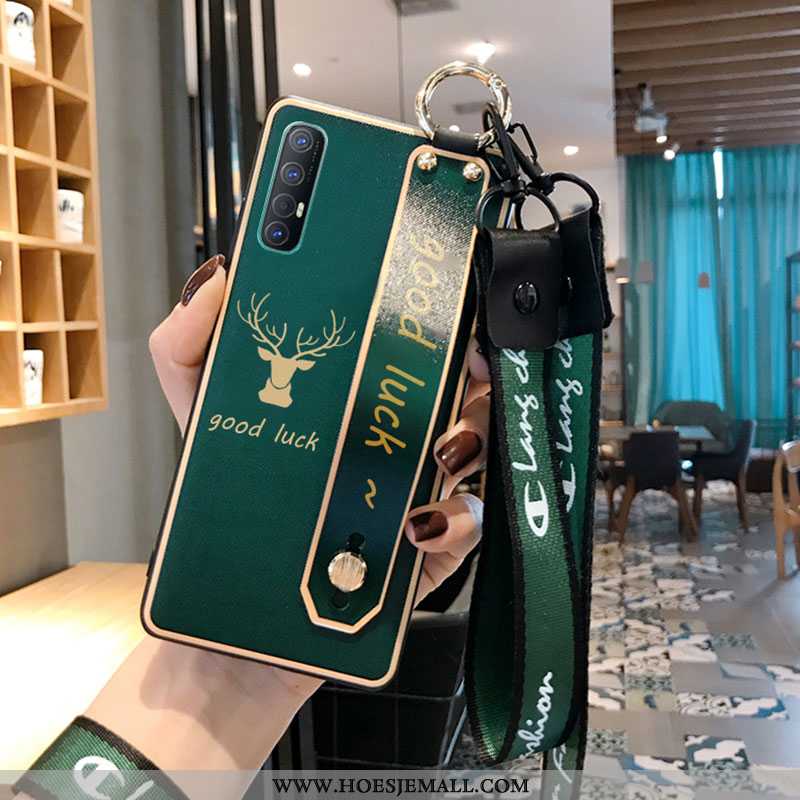 Hoesje Oppo Reno 3 Pro Siliconen Hanger Grijs Mobiele Telefoon Anti-fall Zacht Blauwe