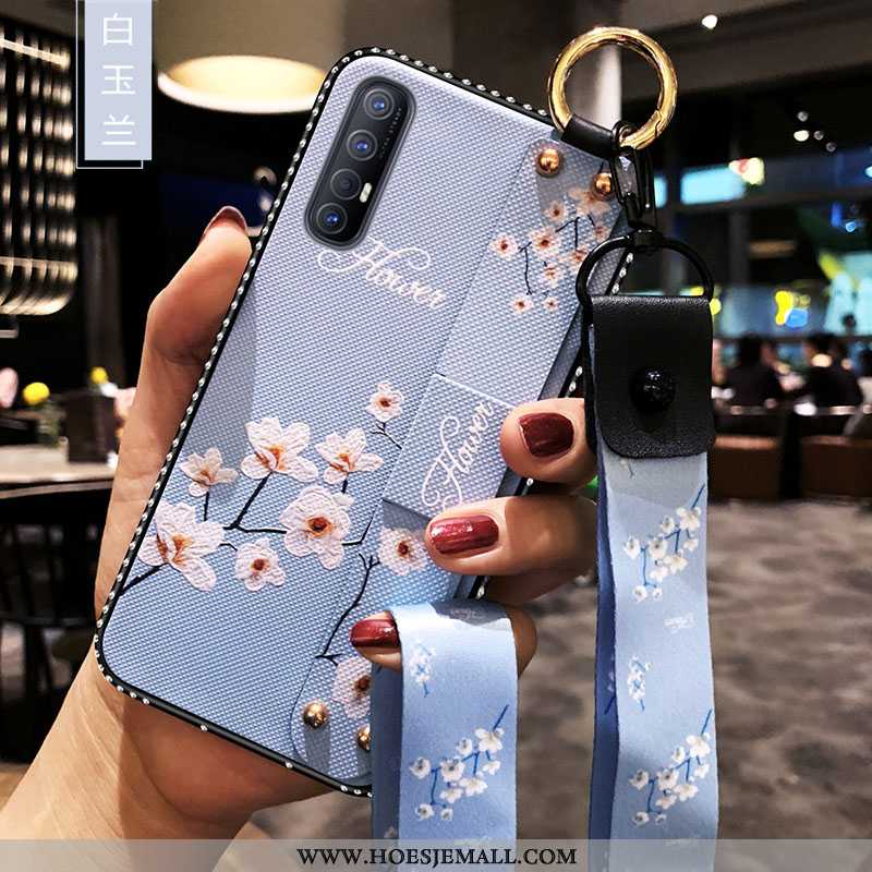 Hoes Oppo Reno 3 Pro Siliconen Bescherming Mobiele Telefoon Bloemen Vers Purper