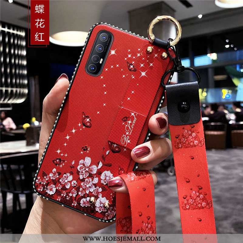 Hoes Oppo Reno 3 Pro Siliconen Bescherming Mobiele Telefoon Bloemen Vers Purper