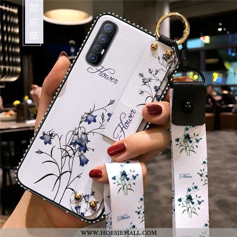 Hoes Oppo Reno 3 Pro Siliconen Bescherming Mobiele Telefoon Bloemen Vers Purper