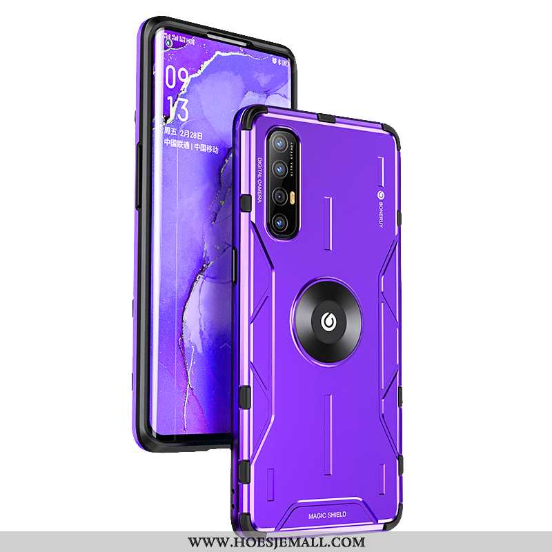 Hoesje Oppo Reno 3 Pro Trend Super Hoes Net Red Anti-fall All Inclusive Bescherming Purper