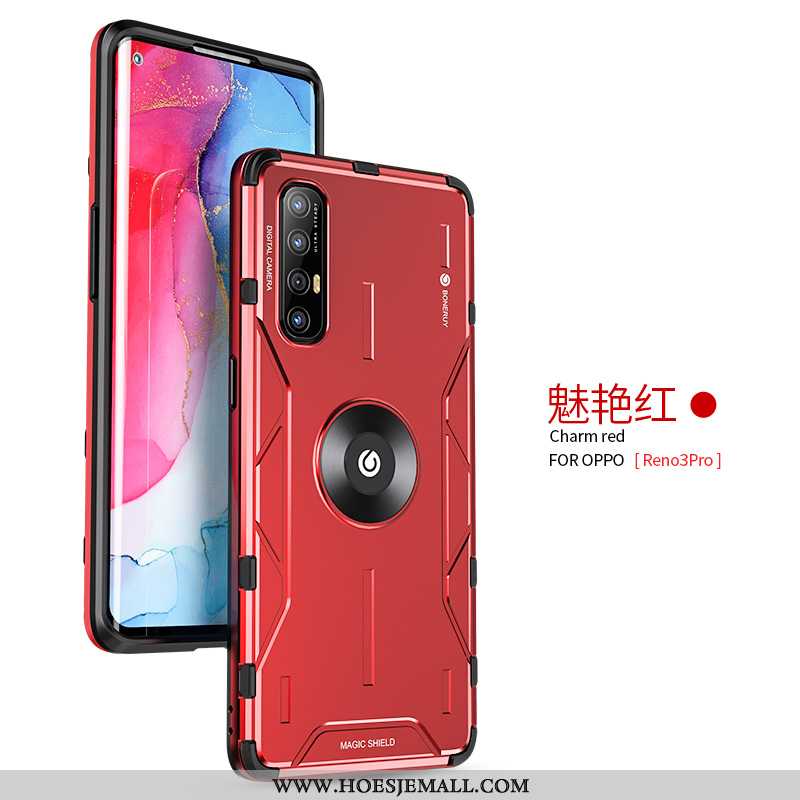 Hoesje Oppo Reno 3 Pro Trend Super Hoes Net Red Anti-fall All Inclusive Bescherming Purper