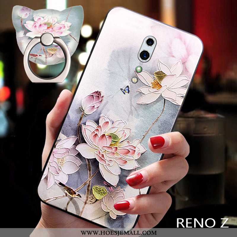 Hoesje Oppo Reno Z Trend Zacht Anti-fall Wind Schrobben All Inclusive Siliconen Blauwe