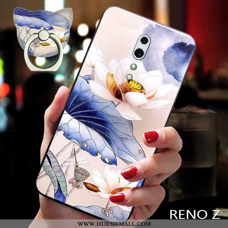 Hoesje Oppo Reno Z Trend Zacht Anti-fall Wind Schrobben All Inclusive Siliconen Blauwe