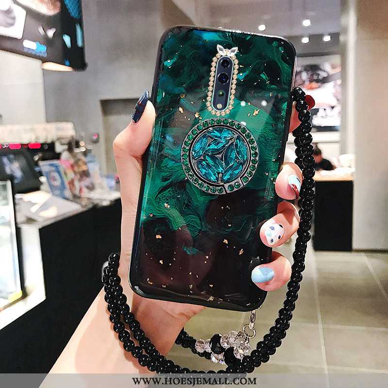 Hoesje Oppo Reno Z Strass Trend Hoes Pompom Mobiele Telefoon Lichte Luxe Rood