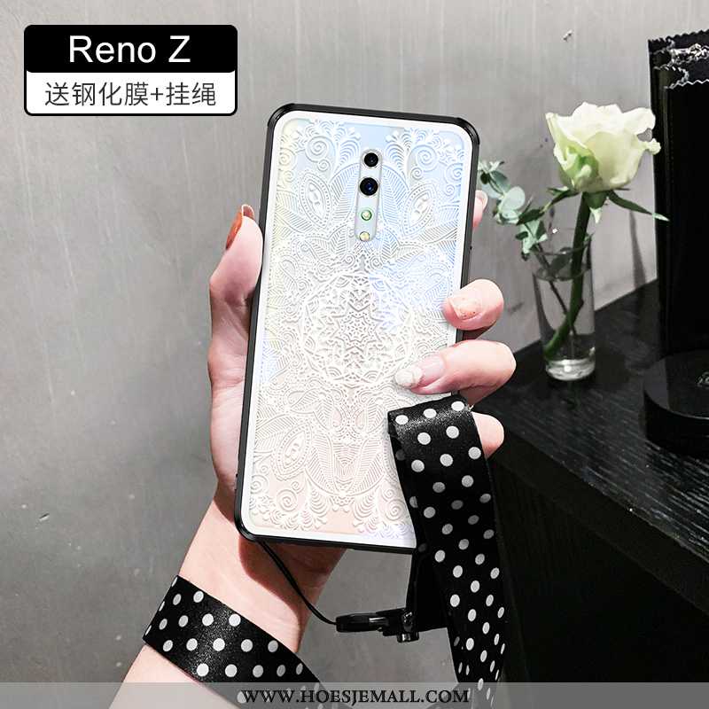 Hoesje Oppo Reno Z Hanger Super Dun Siliconen All Inclusive Mobiele Telefoon Glas Witte