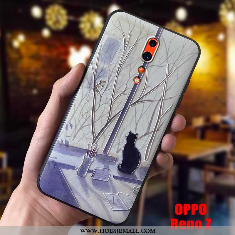 Hoes Oppo Reno Z Siliconen Schrobben Mooie Dun Mobiele Telefoon Zacht Beige