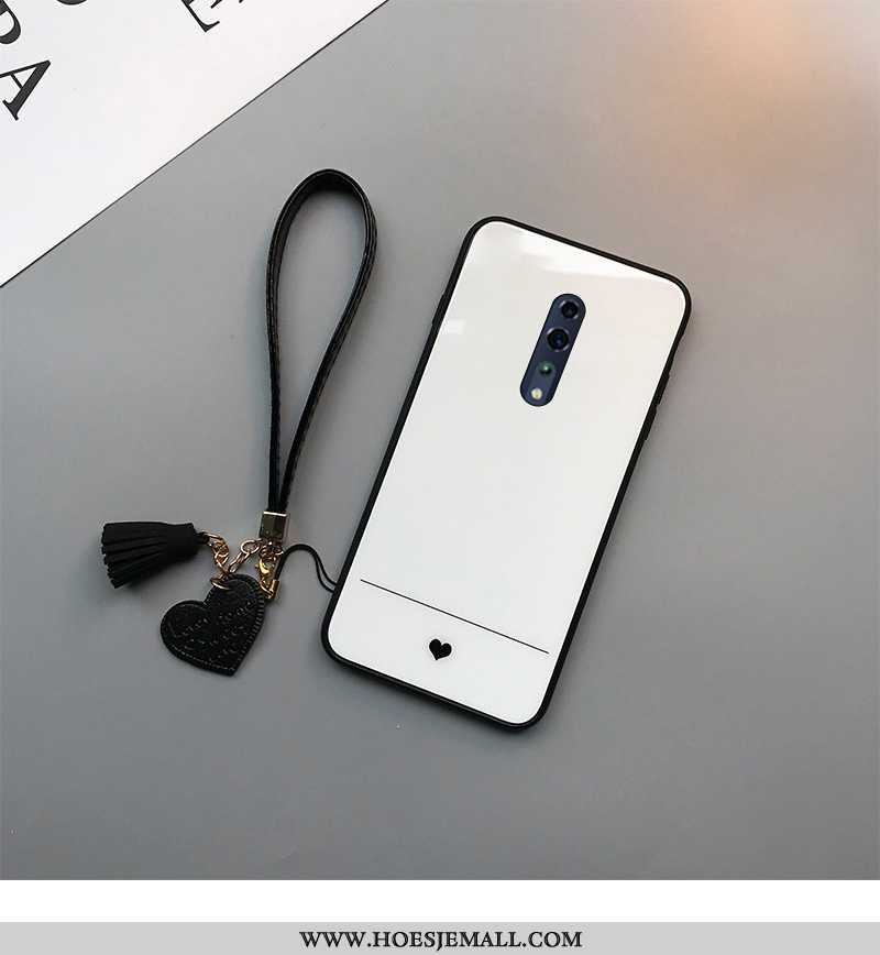 Hoes Oppo Reno Z Siliconen Glas Liefde Super Dun Wit Trend Witte