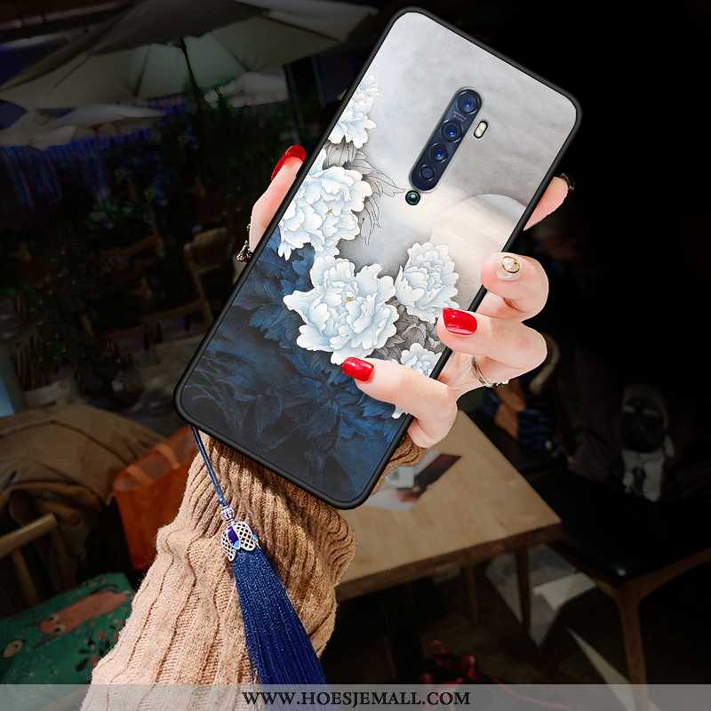 Hoesje Oppo Reno2 Vintage Trend Wind Kunst Siliconen Lovers Grijs