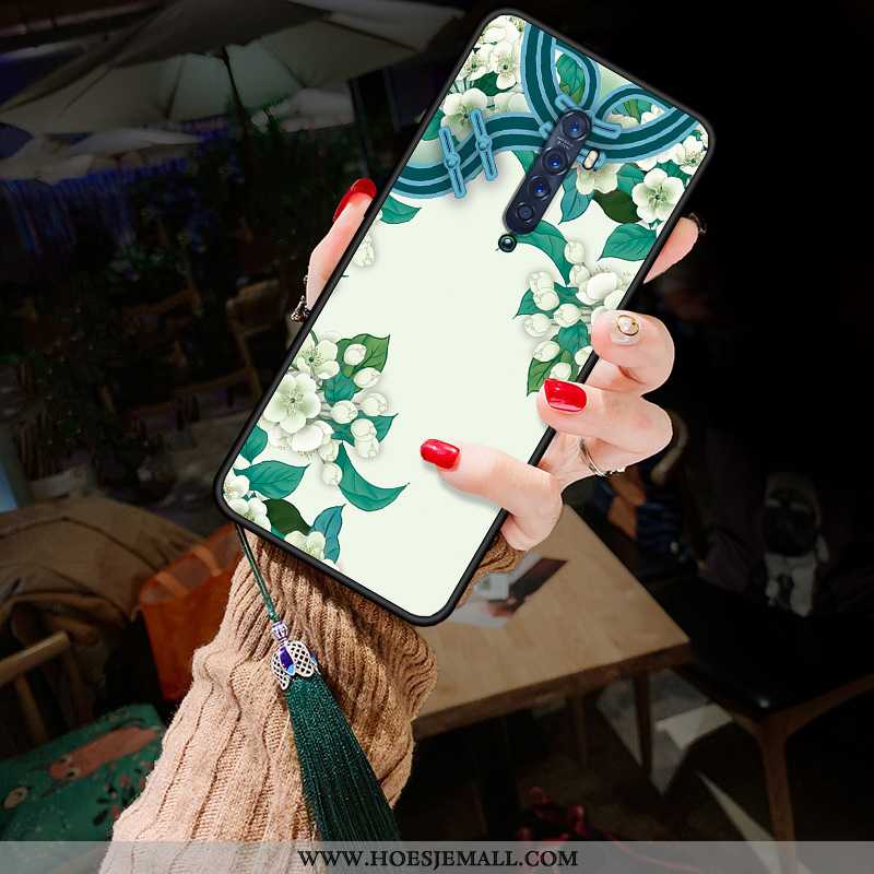 Hoesje Oppo Reno2 Vintage Trend Wind Kunst Siliconen Lovers Grijs