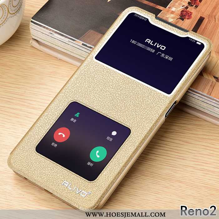 Hoes Oppo Reno2 Bescherming Leren Hoesje Mobiele Telefoon Siliconen All Inclusive Bruin Bruine