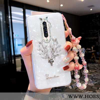 Hoesje Oppo Reno2 Met Strass Kristal Scheppend Trend Eland Zacht Hemming Roze