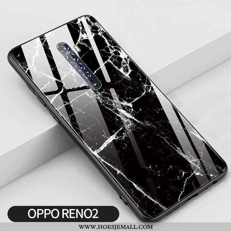 Hoesje Oppo Reno2 Siliconen Glas Scheppend Eenvoudige Anti-fall Wit Witte