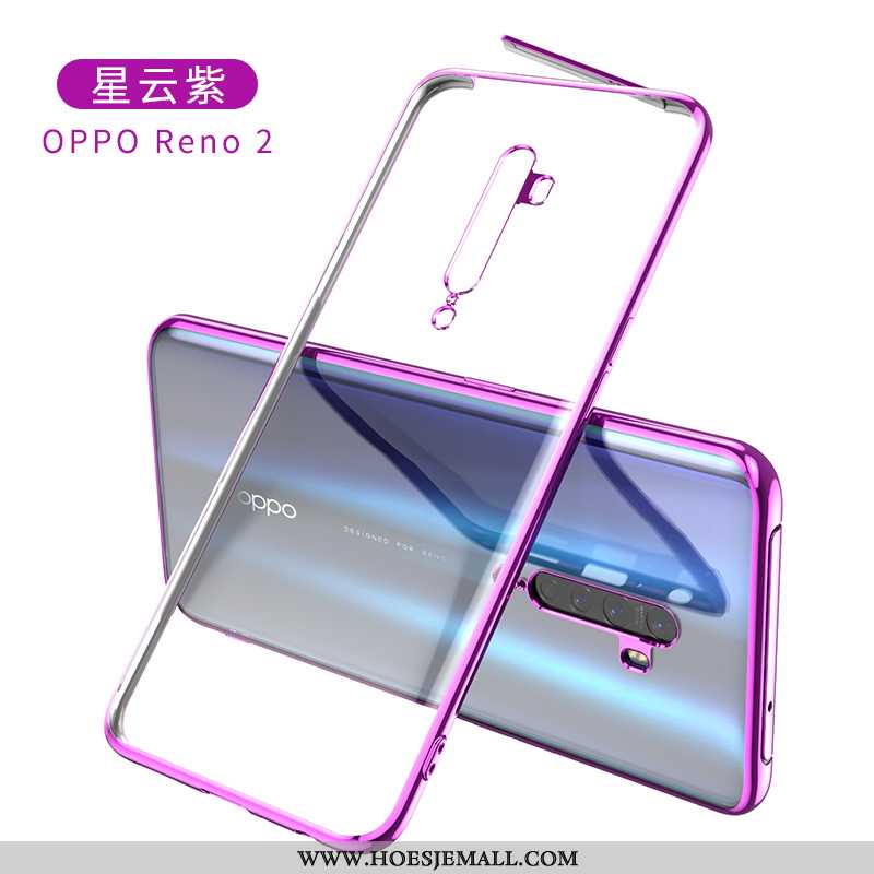 Hoes Oppo Reno2 Trend Zacht Mode Bescherming Purper Hoesje Plating