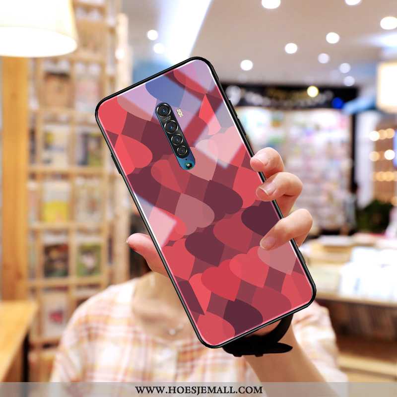 Hoesje Oppo Reno2 Trend Super Net Red Kleur Dun Spotprent Spiegel