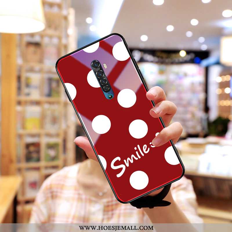 Hoesje Oppo Reno2 Trend Super Net Red Kleur Dun Spotprent Spiegel