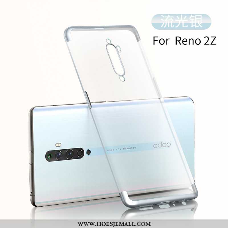 Hoes Oppo Reno2 Z Super Dun All Inclusive Hoge Mobiele Telefoon Siliconen Zilver Zilveren