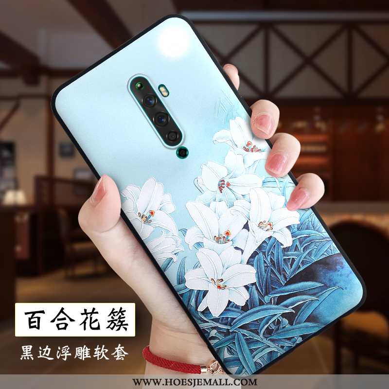 Hoesje Oppo Reno2 Z Dun Zacht Rood Chinese Stijl Licht Hoes High End