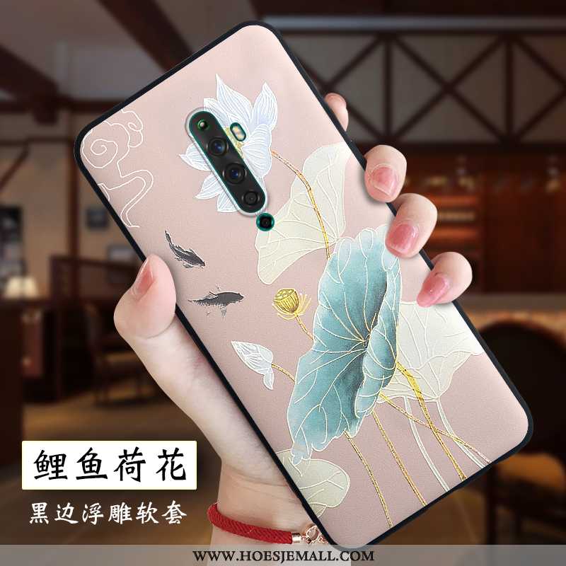 Hoesje Oppo Reno2 Z Dun Zacht Rood Chinese Stijl Licht Hoes High End