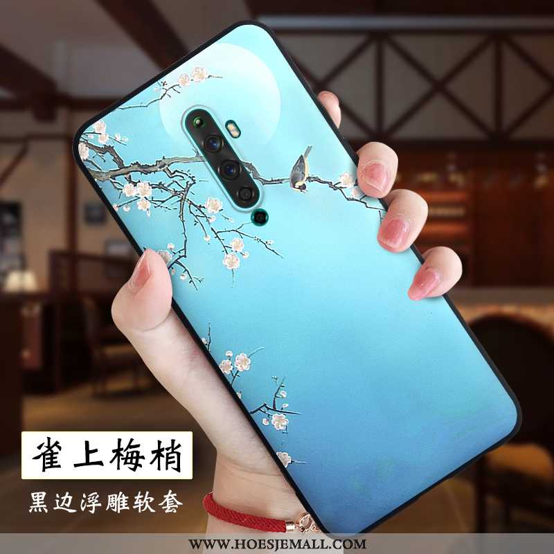 Hoesje Oppo Reno2 Z Dun Zacht Rood Chinese Stijl Licht Hoes High End