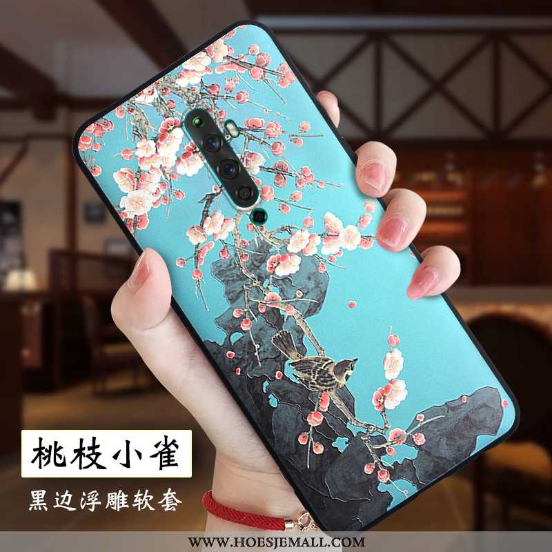 Hoesje Oppo Reno2 Z Dun Zacht Rood Chinese Stijl Licht Hoes High End