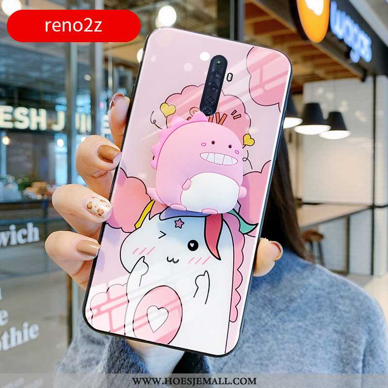 Hoesje Oppo Reno2 Z Spotprent Mooie Mini Bescherming Mobiele Telefoon Driedimensionaal Roze
