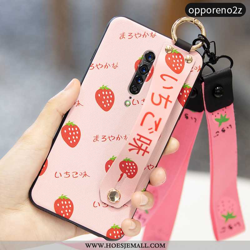 Hoesje Oppo Reno2 Z Trend Zacht Hart Groen Hoes Mini