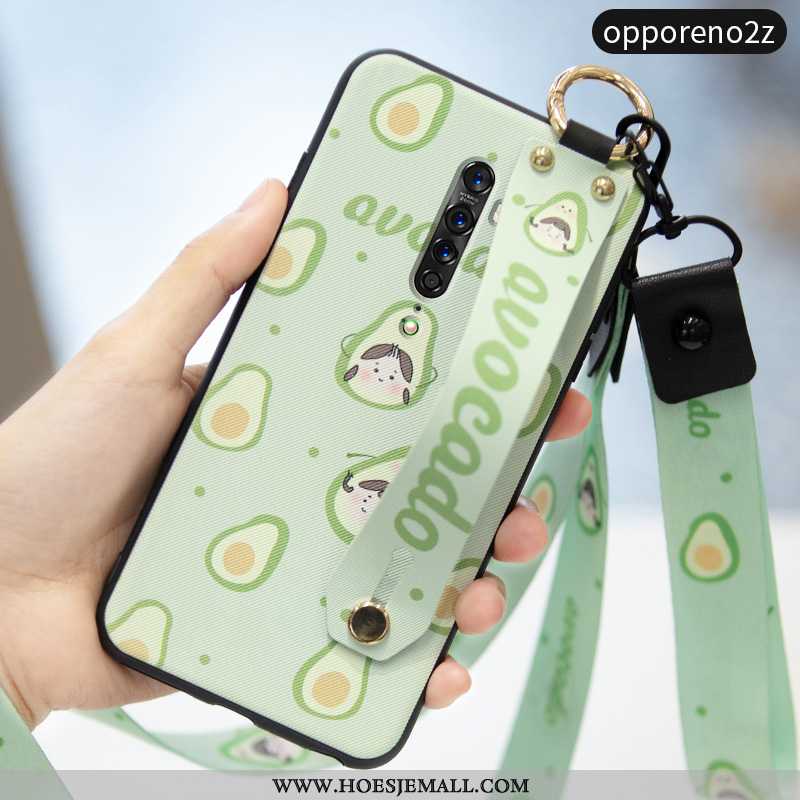 Hoesje Oppo Reno2 Z Trend Zacht Hart Groen Hoes Mini